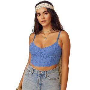 Gilly Hicks Lace Corset Top Blue Size M